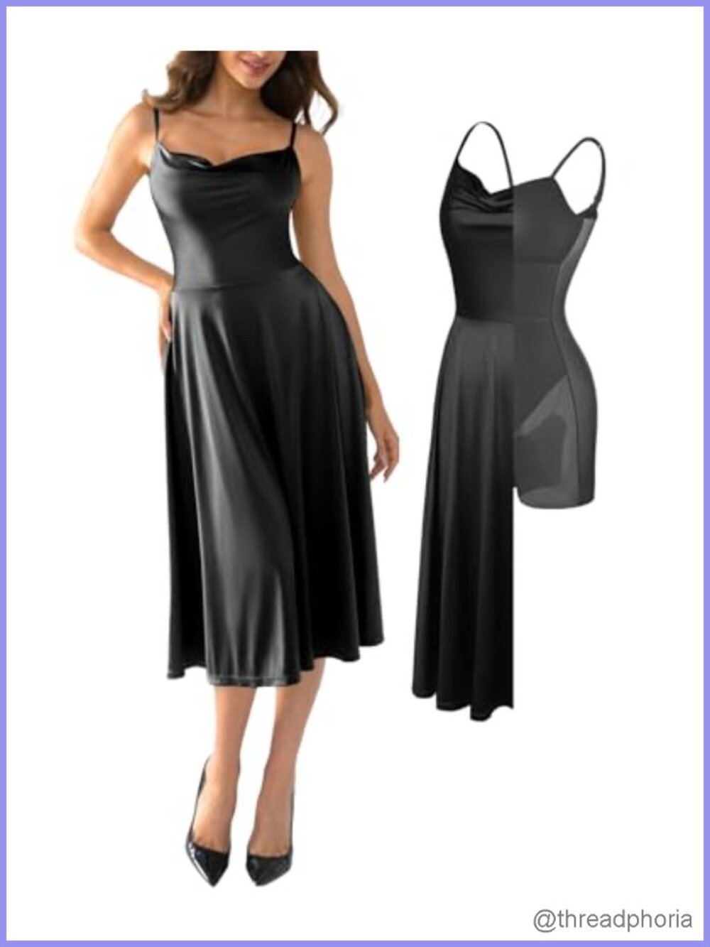 Corset A Line Shapewear Midi Dress with Built-in Bra